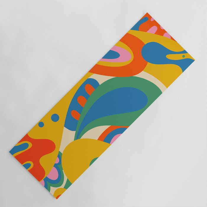 So Trippy Retro Psychedelic Abstract Pattern in Rainbow Pop Colors Yoga Mat Gallery Image 1