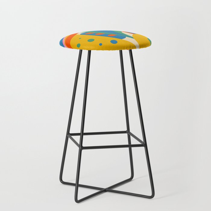 So Trippy Retro Psychedelic Abstract Pattern in Rainbow Pop Colors Stool Gallery Image 1