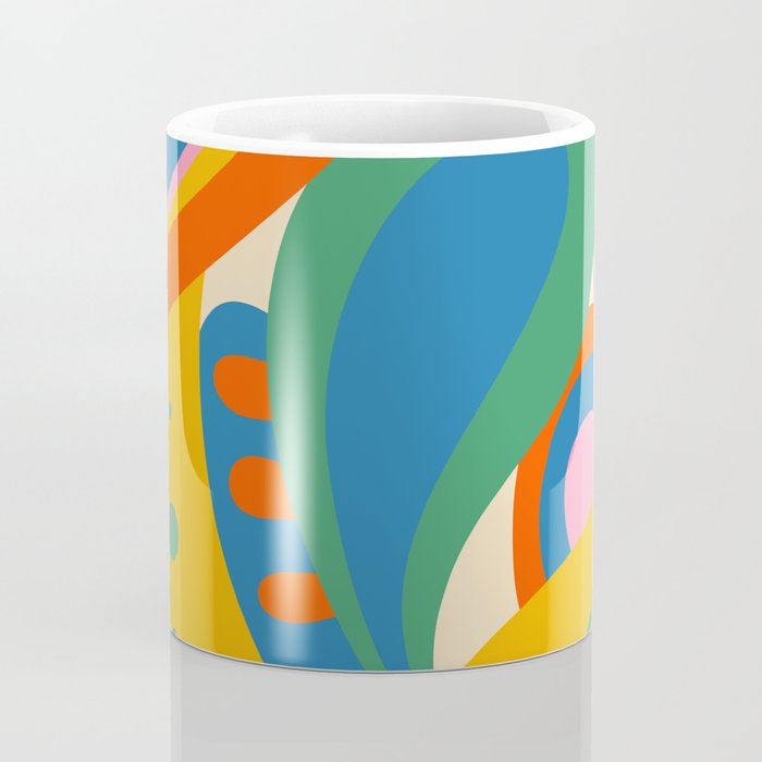 So Trippy Retro Psychedelic Abstract Pattern in Rainbow Pop Colors Coffee Mug Gallery Image 4
