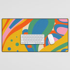So Trippy Retro Psychedelic Abstract Pattern in Rainbow Pop Colors Desk Mat Gallery Image 1