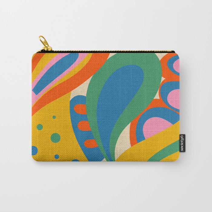 So Trippy Retro Psychedelic Abstract Pattern in Rainbow Pop Colors Carry All Pouch Gallery Image 1