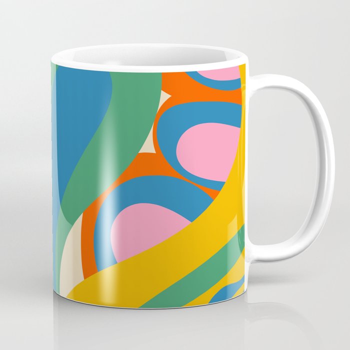 So Trippy Retro Psychedelic Abstract Pattern in Rainbow Pop Colors Coffee Mug Gallery Image 1