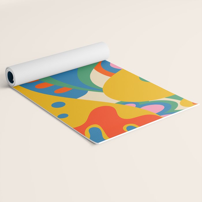So Trippy Retro Psychedelic Abstract Pattern in Rainbow Pop Colors Yoga Mat Gallery Image 2