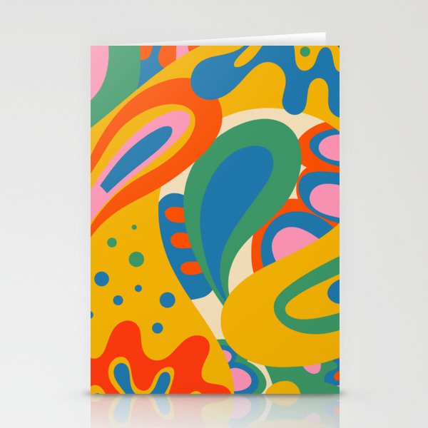 So Trippy Retro Psychedelic Abstract Pattern in Rainbow Pop Colors Stationery Card Gallery Image 2