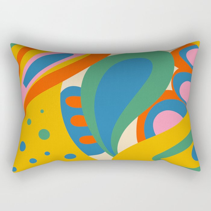 So Trippy Retro Psychedelic Abstract Pattern in Rainbow Pop Colors Rectangular Pillow Gallery Image 2