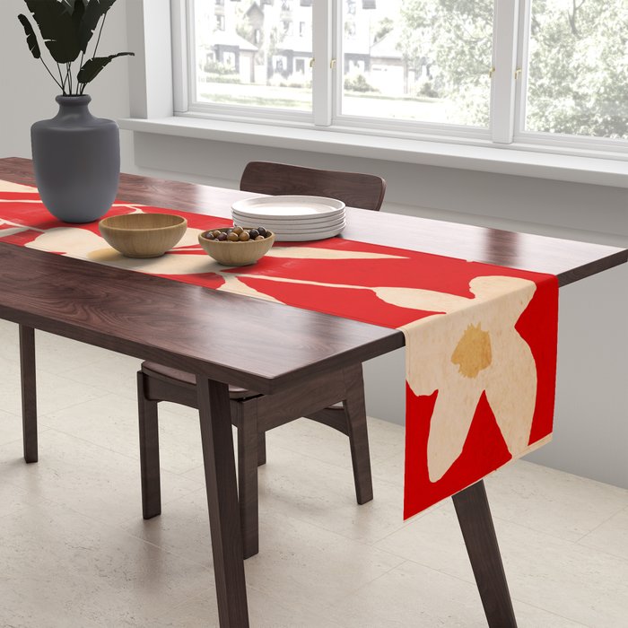 Abstract Minimal Flowers 30 Table Runner Gallery Image 2