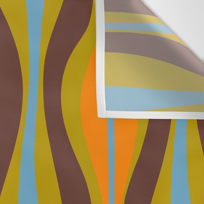 Retro Hourglass Abstract Eclectic Pattern in Brown Chartreuse Blue Orange Wall Tapestry Gallery Image 3