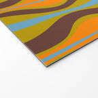 Retro Hourglass Abstract Eclectic Pattern in Brown Chartreuse Blue Orange Welcome Mat Gallery Image 2