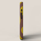 Retro Hourglass Abstract Eclectic Pattern in Brown Chartreuse Blue Orange iPhone Case Gallery Image 2