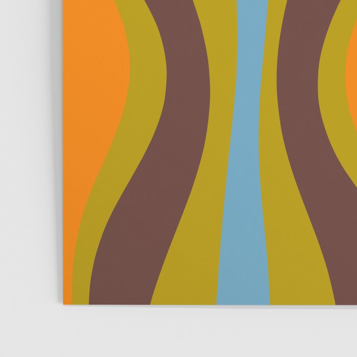 Retro Hourglass Abstract Eclectic Pattern in Brown Chartreuse Blue Orange Poster Gallery Image 3