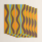 Retro Hourglass Abstract Eclectic Pattern in Brown Chartreuse Blue Orange Wrapping Paper Gallery Image 3