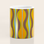Retro Hourglass Abstract Eclectic Pattern in Brown Chartreuse Blue Orange Coffee Mug Gallery Image 4