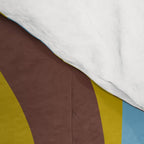 Retro Hourglass Abstract Eclectic Pattern in Brown Chartreuse Blue Orange Comforter Gallery Image 4