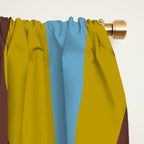 Retro Hourglass Abstract Eclectic Pattern in Brown Chartreuse Blue Orange Window Curtain Gallery Image 2