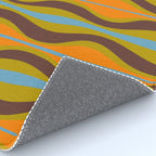 Retro Hourglass Abstract Eclectic Pattern in Brown Chartreuse Blue Orange Rug Gallery Image 4