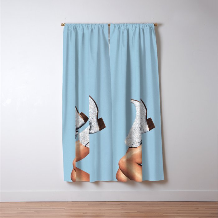 These Boots - Glitter Blue Window Curtain Gallery Image 3
