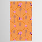 Tennis Rackets & Roses in Peach & Orange Tablecloth Gallery Image 2
