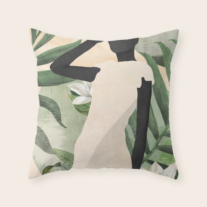 Tropical Girl 20 Throw Pillow Gallery Image 1