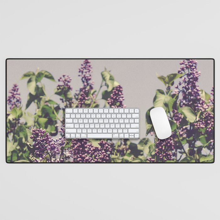 Wild Lilacs - spring floral nature photograph Desk Mat Gallery Image 1