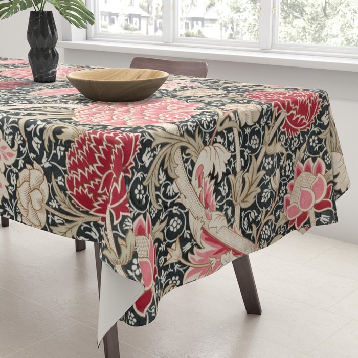 Vintage William Morris Cray Pink Floral Tablecloth Gallery Image 3