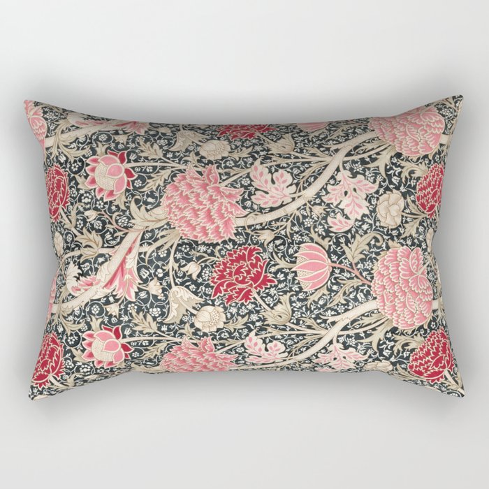 Vintage William Morris Cray Pink Floral Rectangular Pillow Gallery Image 2