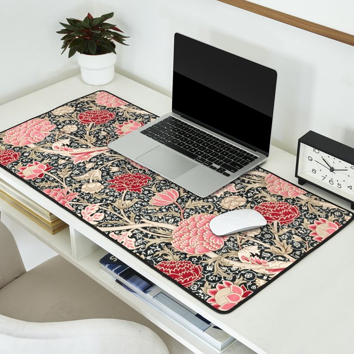 Vintage William Morris Cray Pink Floral Desk Mat Gallery Image 2