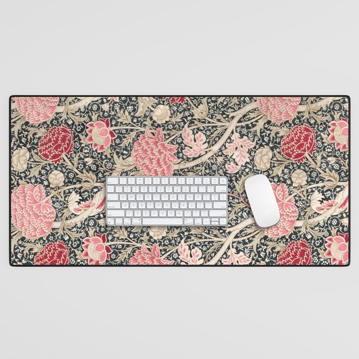 Vintage William Morris Cray Pink Floral Desk Mat Gallery Image 1