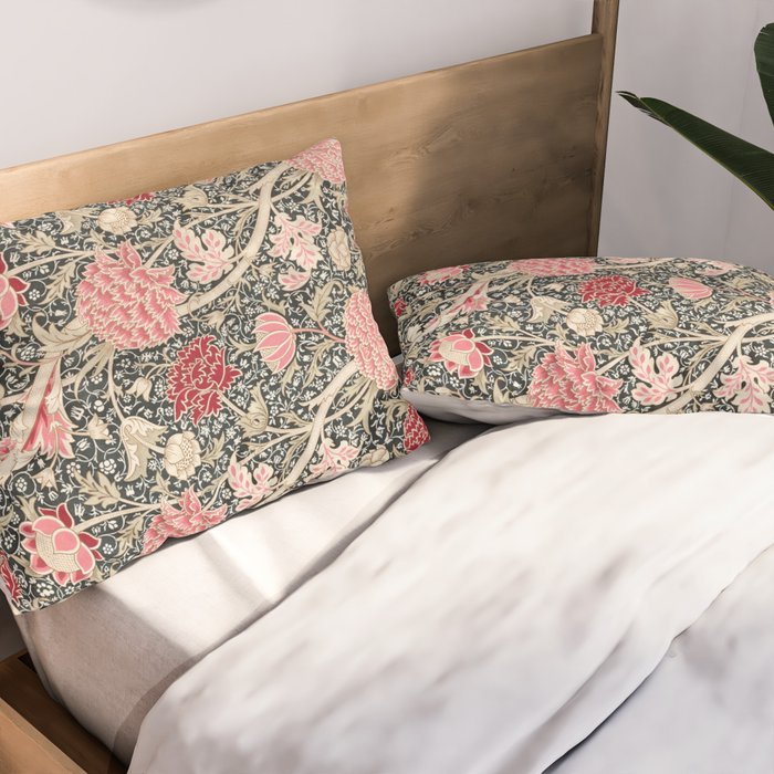 Vintage William Morris Cray Pink Floral Pillow Sham Gallery Image 2
