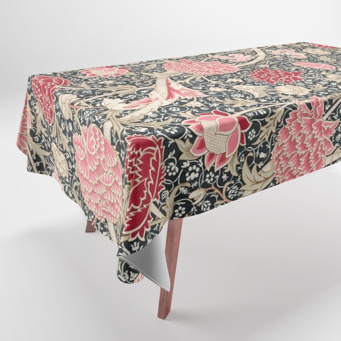 Vintage William Morris Cray Pink Floral Tablecloth Gallery Image 1