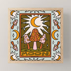 18. Moon Tarot Mushroom Mini Art Print Gallery Image 1