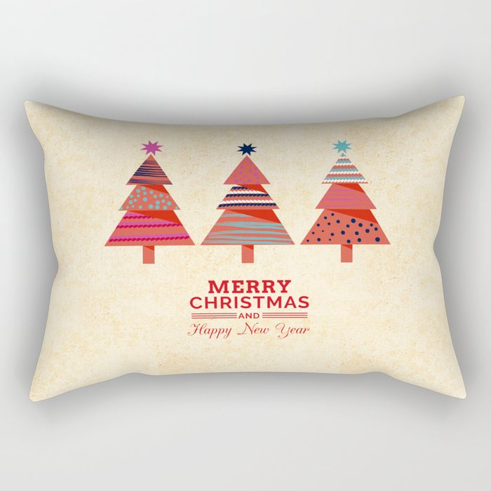 Three Christmas Trees Rectangular Pillow Gallery Image 2