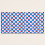 Strawberry Checkerboard - Blue And Pink Desk Mat Gallery Image 3