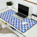 Strawberry Checkerboard - Blue And Pink Desk Mat Gallery Image 2