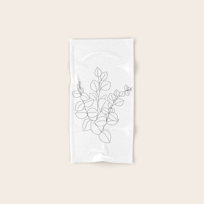 Minimalistic Eucalyptus  Line Art Towels Gallery Image 1