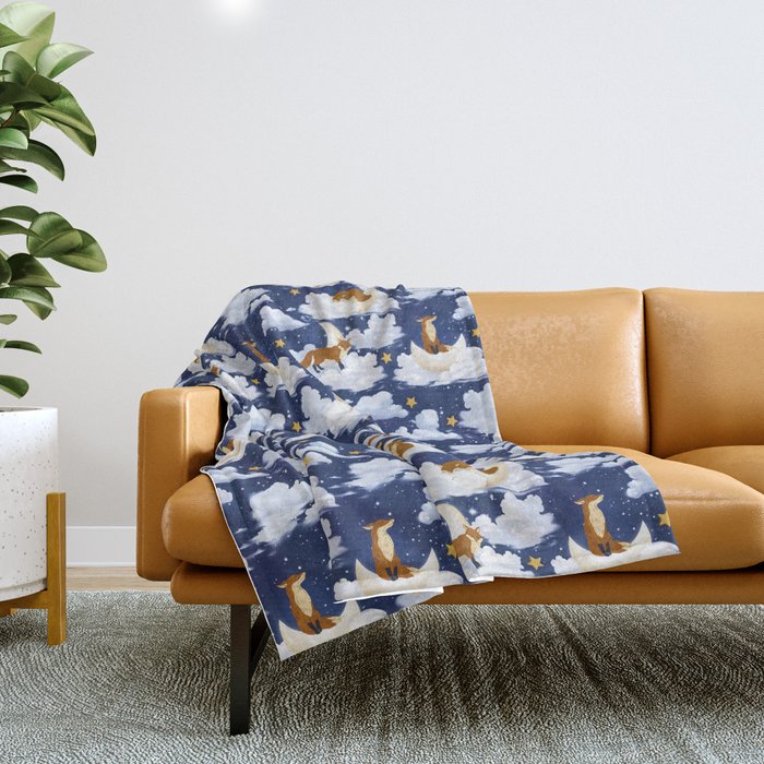 Enchanted Fox Moons Throw Blanket Gallery Image 1