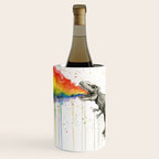 T-Rex Dinosaur Vomits Rainbow Wine Chiller Gallery Image 1