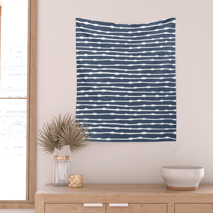 Khipu . Classic Blue Wall Tapestry Gallery Image 2