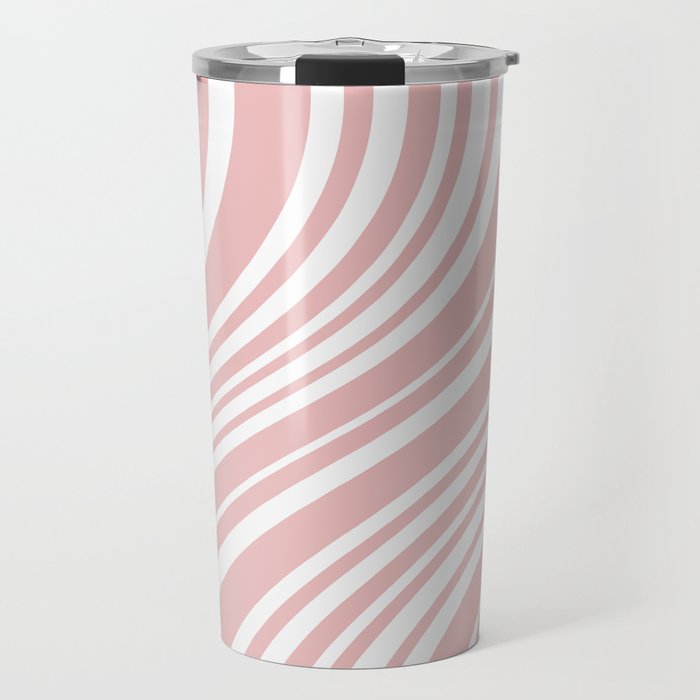 Wavy Stripes XXIX - Blush Pink Travel Mug Gallery Image 1