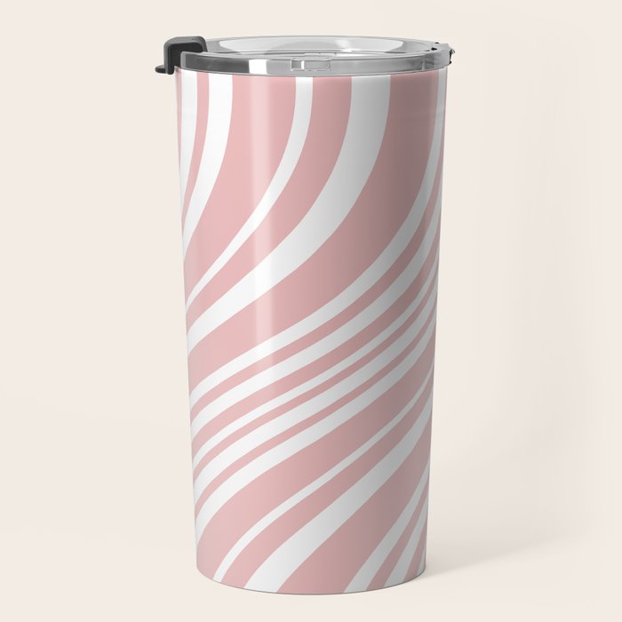 Wavy Stripes XXIX - Blush Pink Travel Mug Gallery Image 3