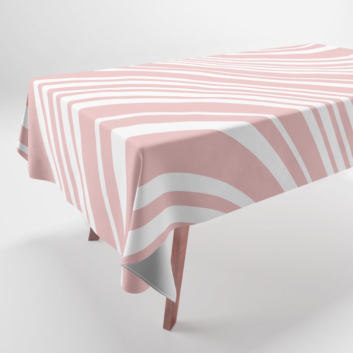 Wavy Stripes XXIX - Blush Pink Tablecloth Gallery Image 1