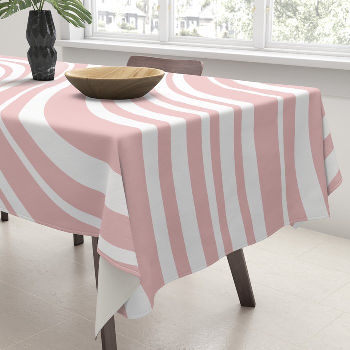 Wavy Stripes XXIX - Blush Pink Tablecloth Gallery Image 3