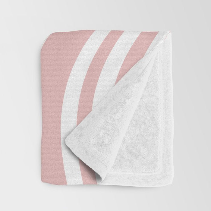 Wavy Stripes XXIX - Blush Pink Throw Blanket Gallery Image 3