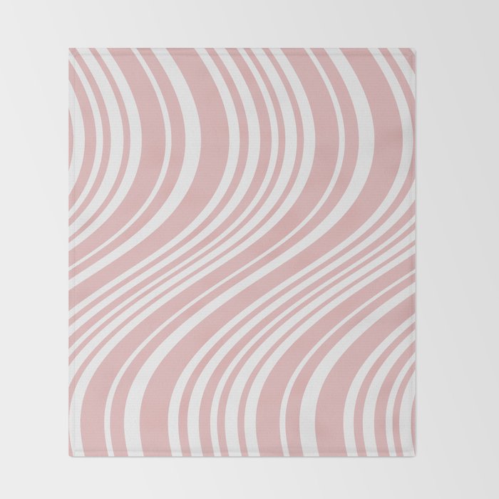 Wavy Stripes XXIX - Blush Pink Throw Blanket Gallery Image 2