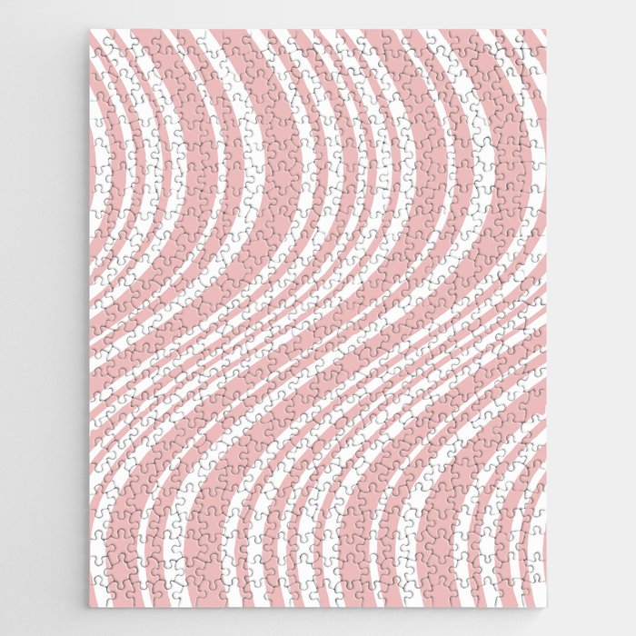 Wavy Stripes XXIX - Blush Pink Jigsaw Puzzle Gallery Image 1