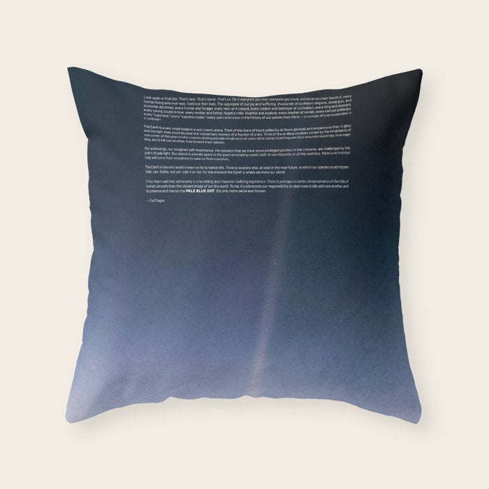 Pale Blue Dot â Voyager 1 (2020 rev.), quote Throw Pillow Gallery Image 6