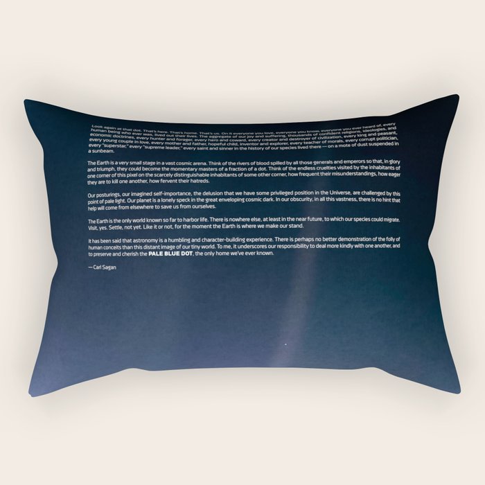 Pale Blue Dot â Voyager 1 (2020 rev.), quote Rectangular Pillow Gallery Image 1