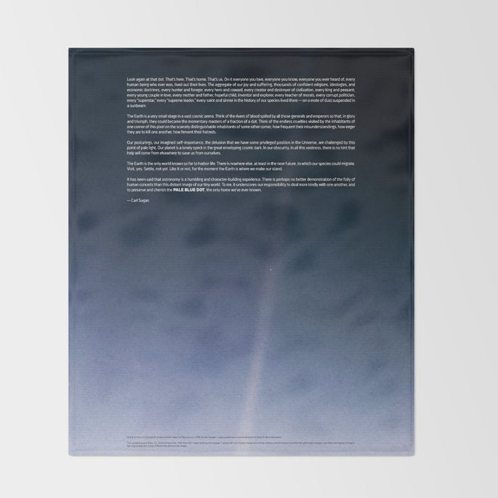 Pale Blue Dot â Voyager 1 (2020 rev.), quote Throw Blanket Gallery Image 2
