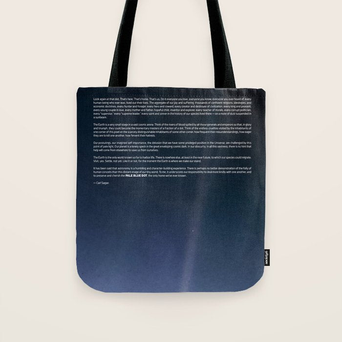 Pale Blue Dot â Voyager 1 (2020 rev.), quote Tote Bag Gallery Image 1