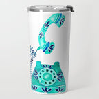 Vintage Rotary Phone - Turquoise Palette Travel Mug Gallery Image 2