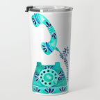 Vintage Rotary Phone - Turquoise Palette Travel Mug Gallery Image 3